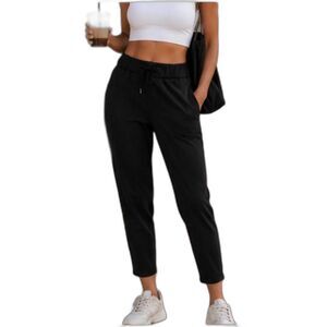 Lululemon Black On The Fly Pant 27” Inseam Drawstring Trousers Size 2 Pristine